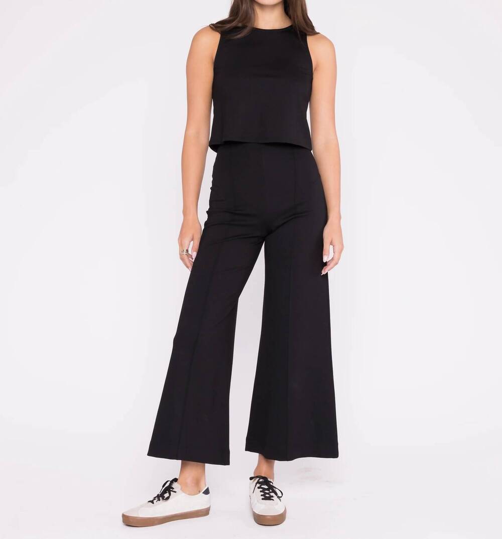 NEW RIPLEY RADER ponte cropped knit wide leg pants in black